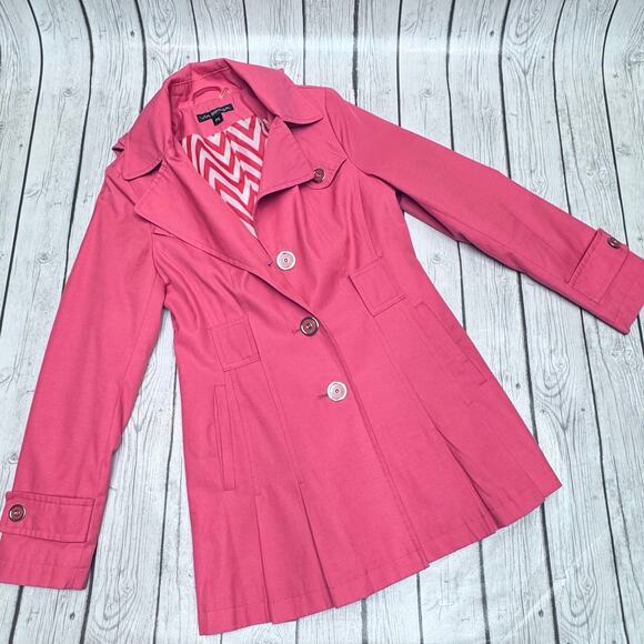 Via Spiga Women's Single Breasted Pleated Trench Coat Size Petite Small - Picture 1 of 3